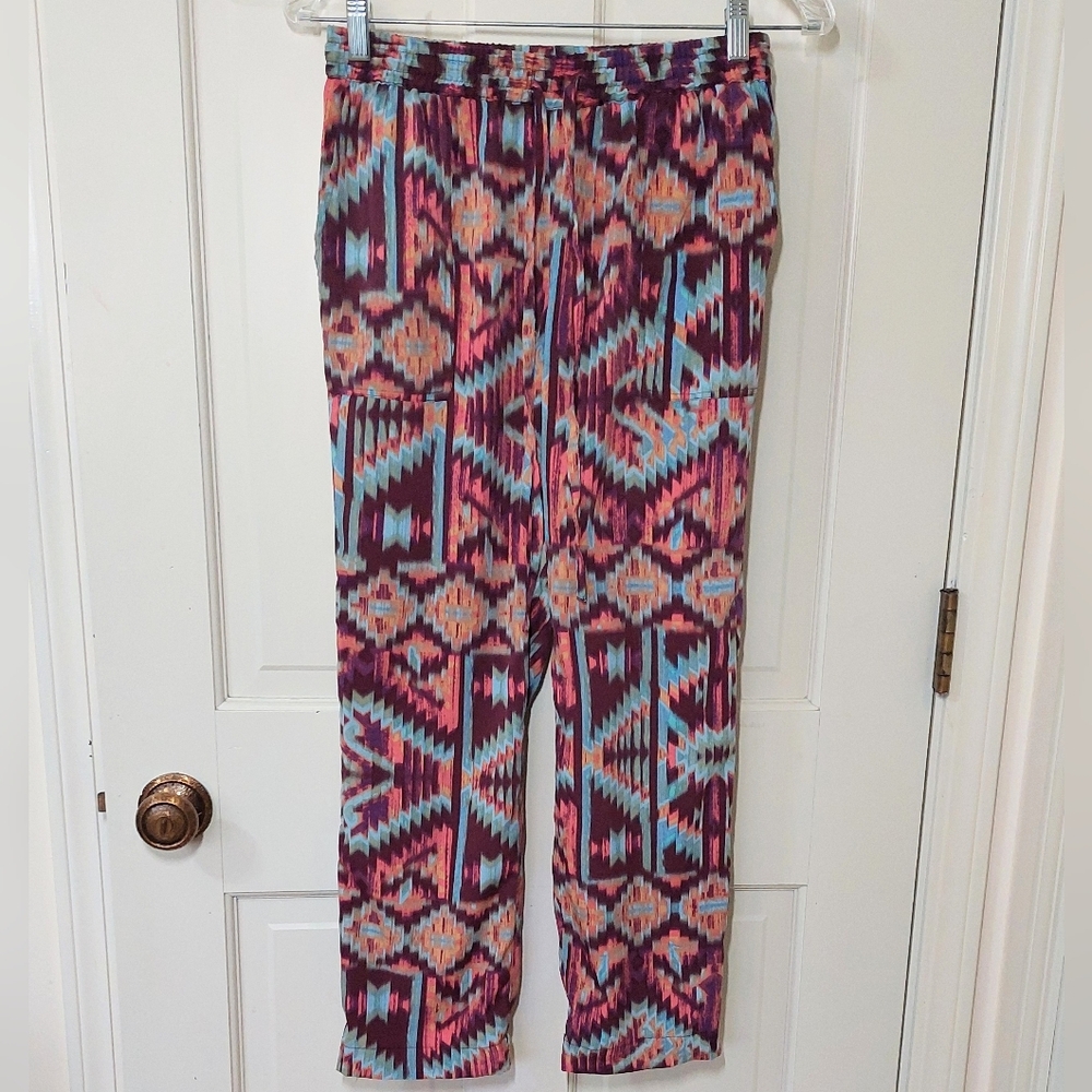 Anthropologie Lilka Colorful Aztec Geometric Print Lounge Pants, Size  XS